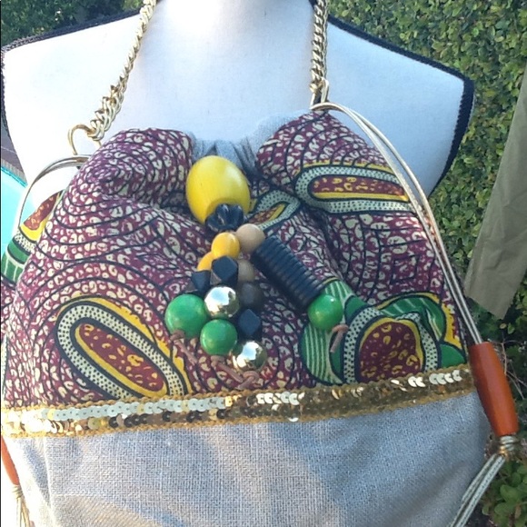 Patch NYC Gold Cain Afro Glam “Ginger"Shoulder bag - Picture 1 of 6